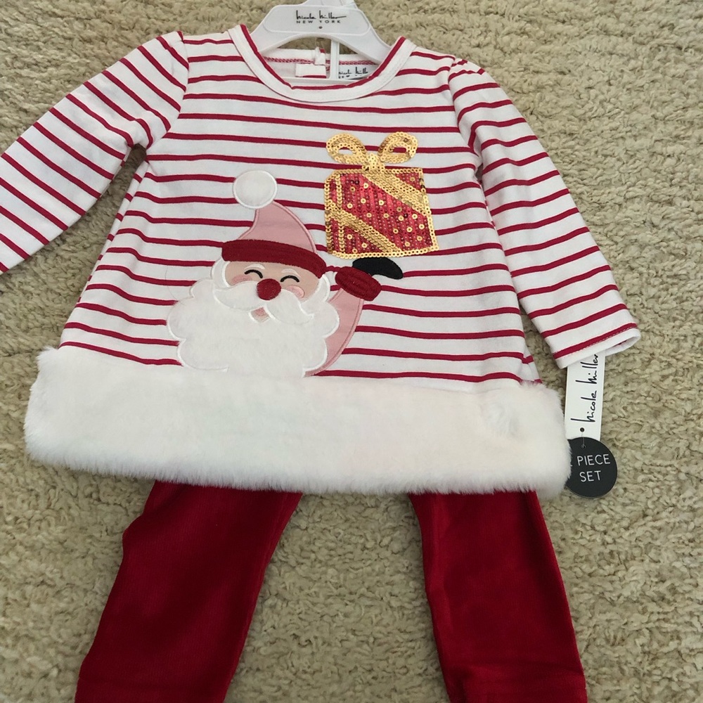 NWT Nicole Miller 12 Month Christmas Outfit